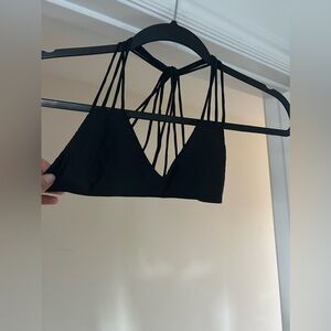 Mikoh black banyans string racerback bikini top medium